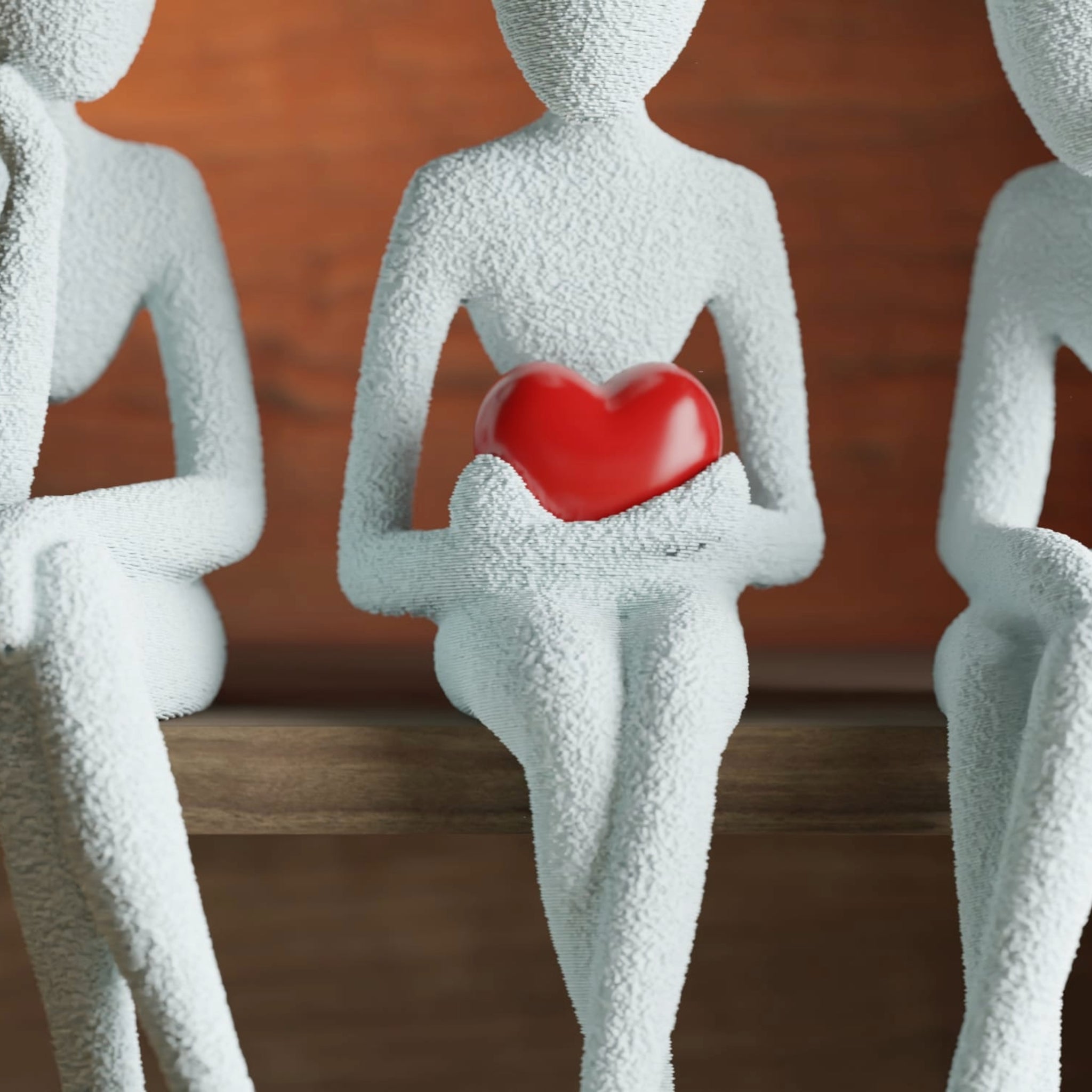 NOBody Shelf Set – Minimalistische Figuren met Hart