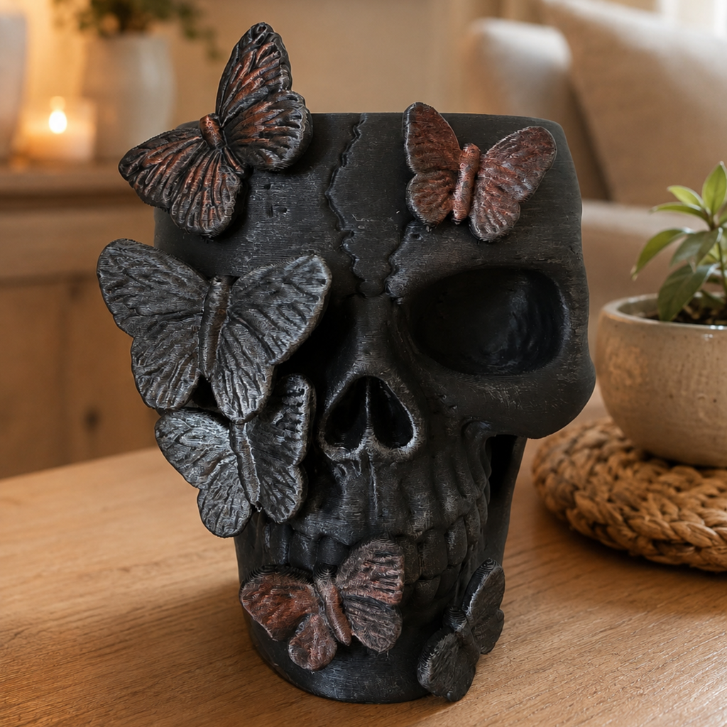 Decoratieve Schedel met Vlinders
