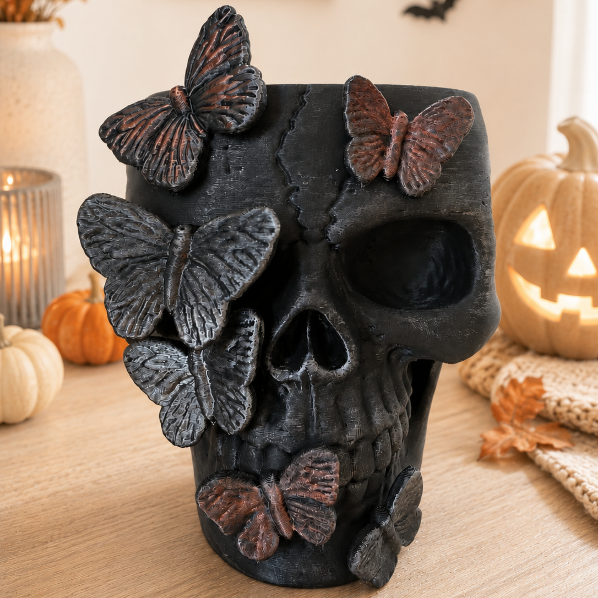 Decoratieve Schedel met Vlinders