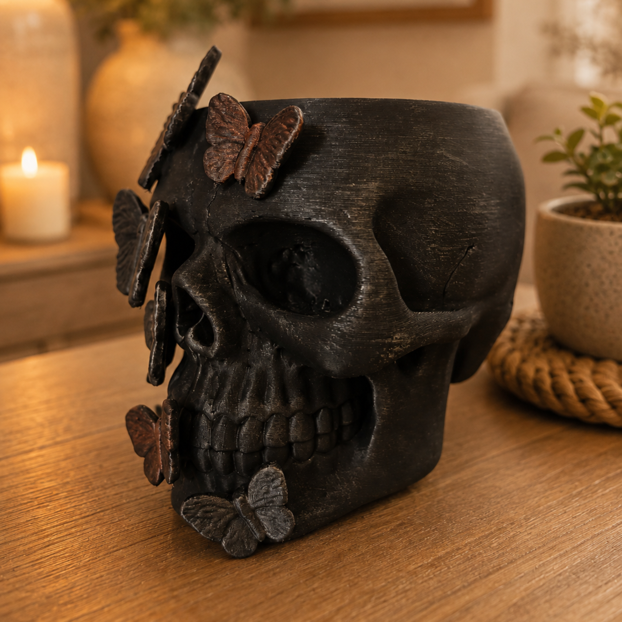 Decoratieve Schedel met Vlinders